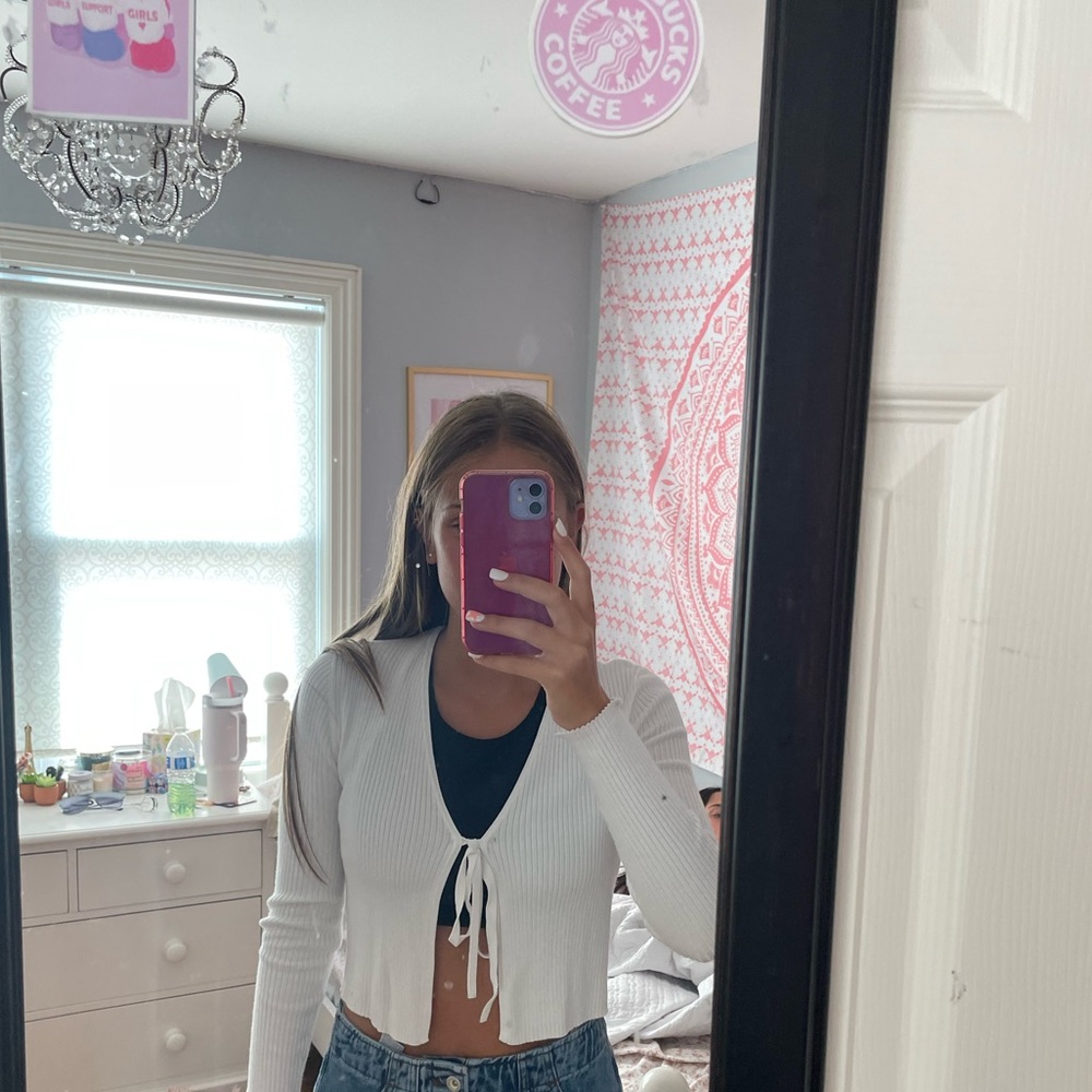 Garage white cardigan